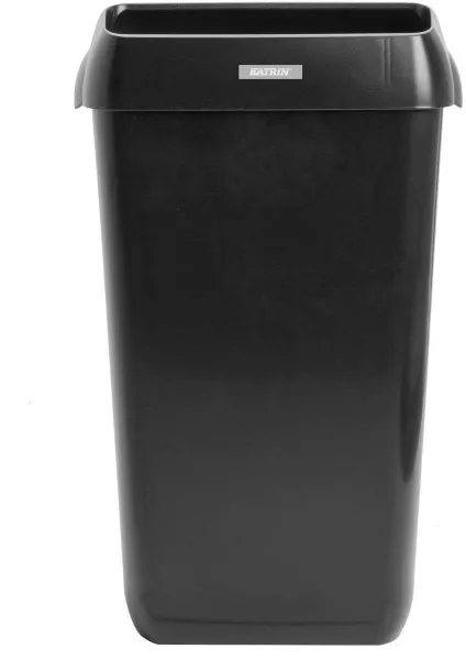 Katrin Waste Bin 25 L, papiermand met deksel, zwart