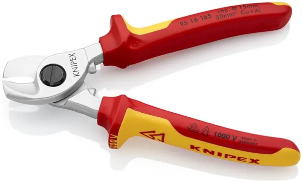 Knipex Kabelknipper verchroomd, VDE goedgekeurd 165 mm