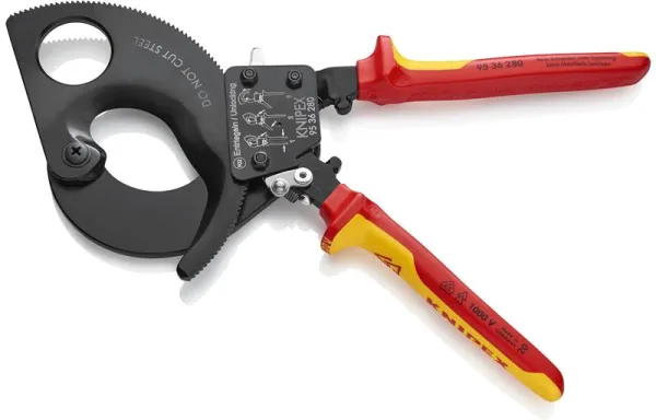 Knipex Kabelknipper (Ratelprincipe) zwart gelakt, VDE goedgekeurd 280 mm