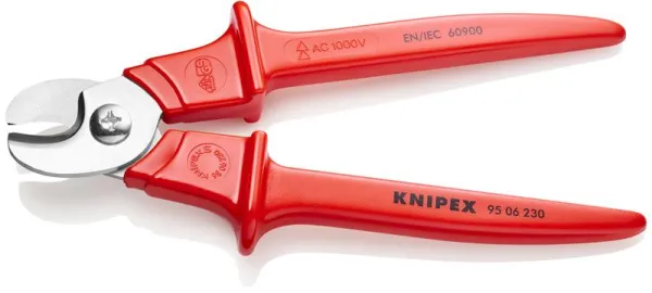 Knipex Kabelkniptang met kunststof geïsoleerde handvatten, geïnjecteerd met kunststof, VDE goedgekeurd 230 mm