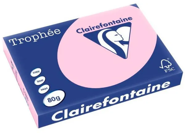 Q-connect Trophee kopieerpapier A3 80g pastelroze 500 vellen