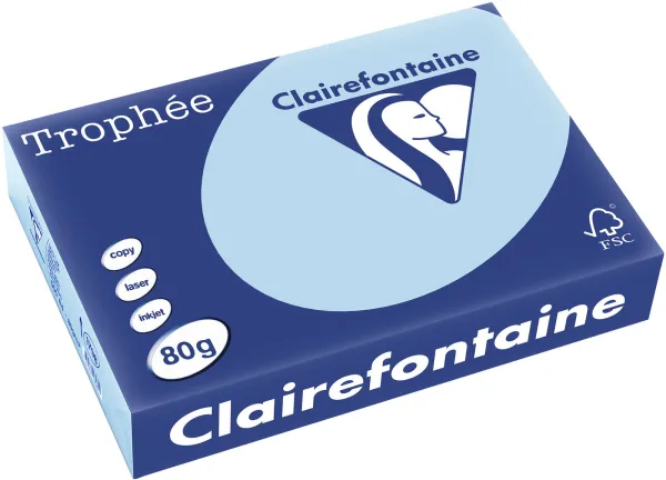 Q-connect Trophee kopieerpapier A4 80g pastelblauw 500 vellen