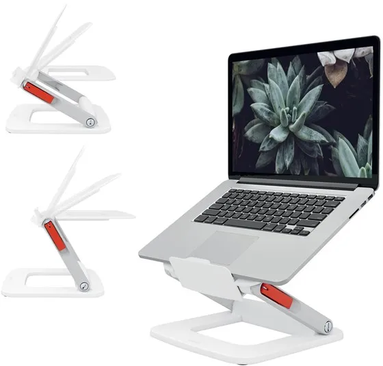 Leitz Ergo verstelbare laptopstandaard met meerdere hoeken, 63% gerecycleerd plastic, wit