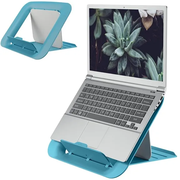 Leitz Ergo Cosy verstelbare laptopstandaard, 80 % gerecycleerd plastic Rustig blauw