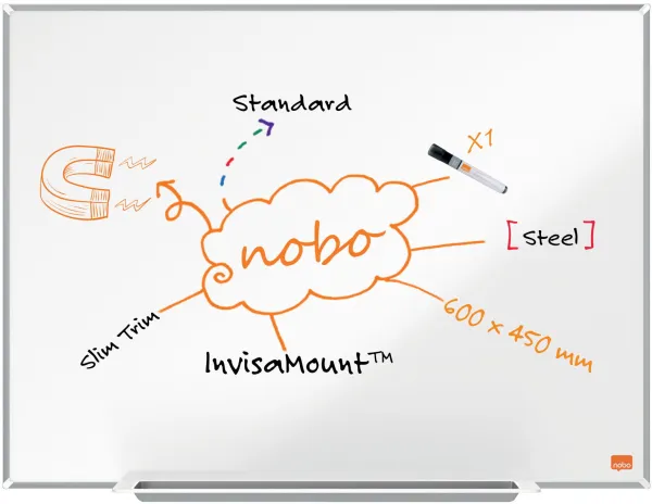 Nobo Impression Pro stalen whiteboard 60x45cm wit