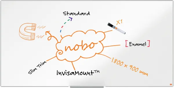 Nobo Impression Pro geëmailleerd whiteboard 180x90cm wit