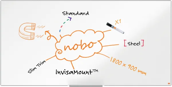 Nobo Impression Pro stalen whiteboard 180x90cm wit